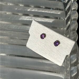 Purple Rhinestone Studs